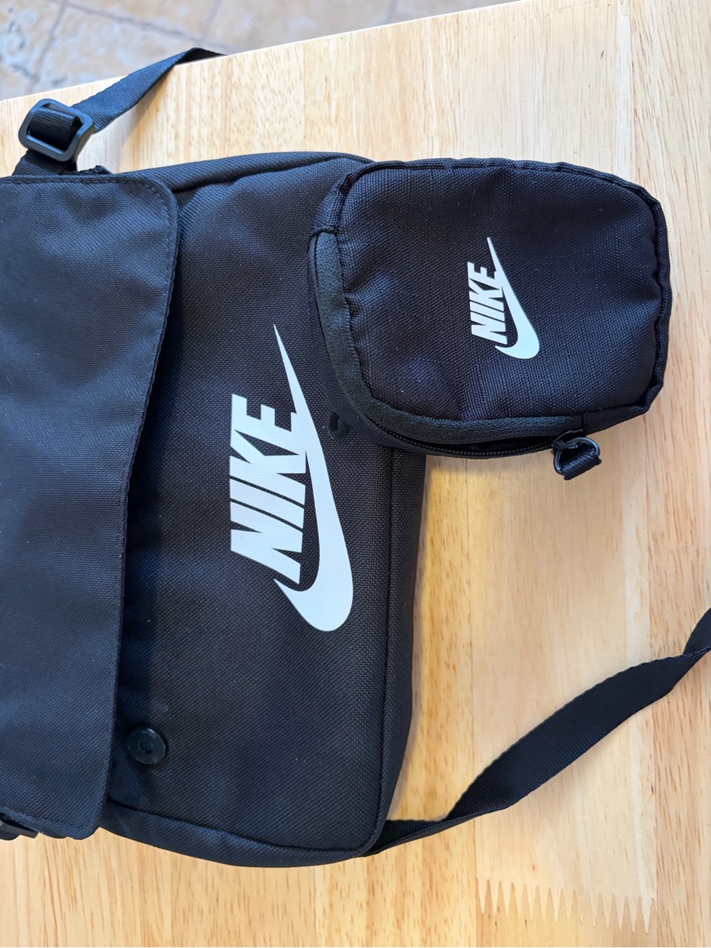 Nike Black Messenger Crossbody with Detachable Pouch